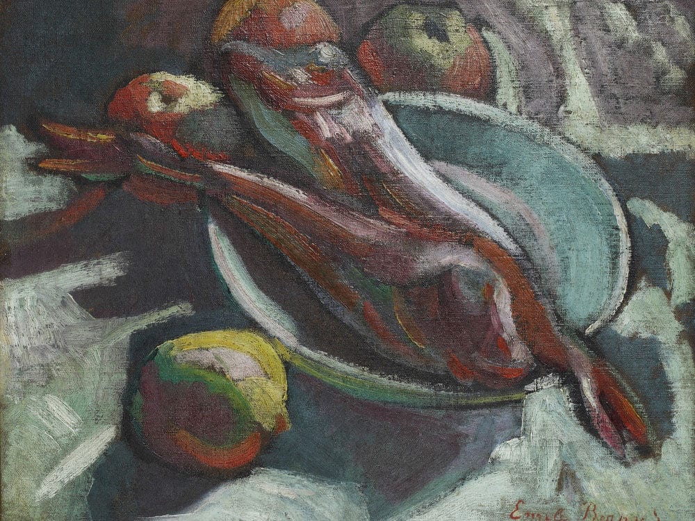 Still Life With Fish By Emile Bernard Fine Art Print 2