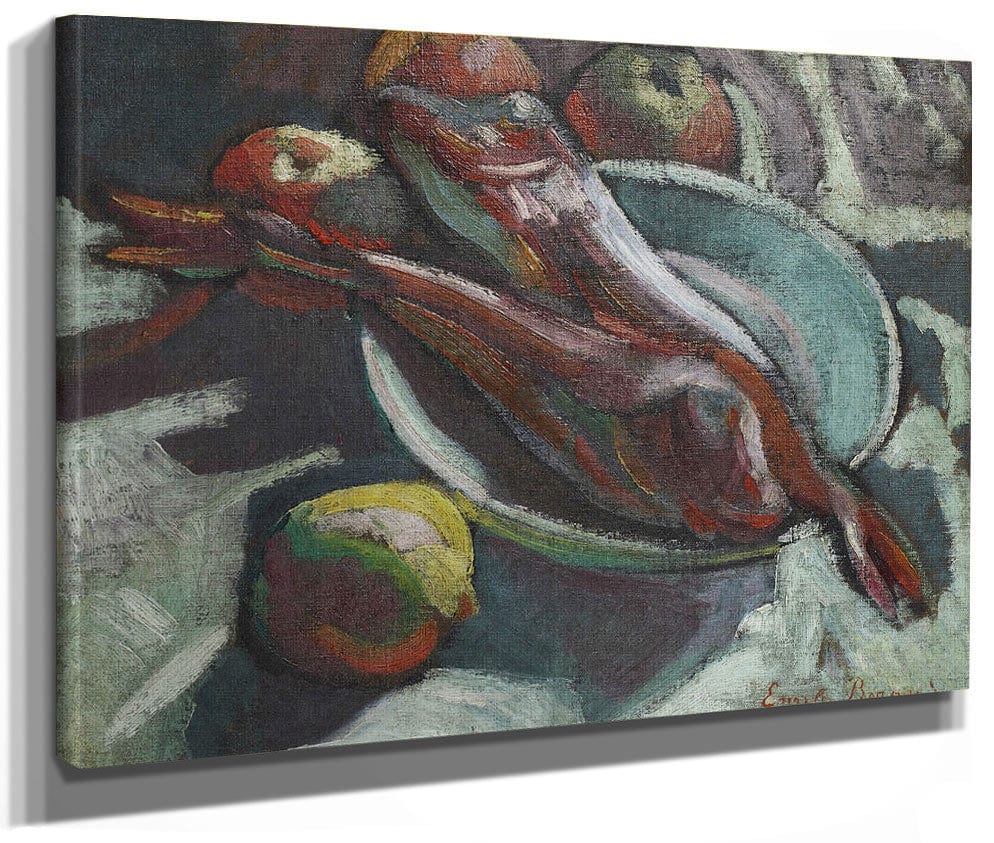 Still Life With Fish By Emile Bernard Fine Art Print 2