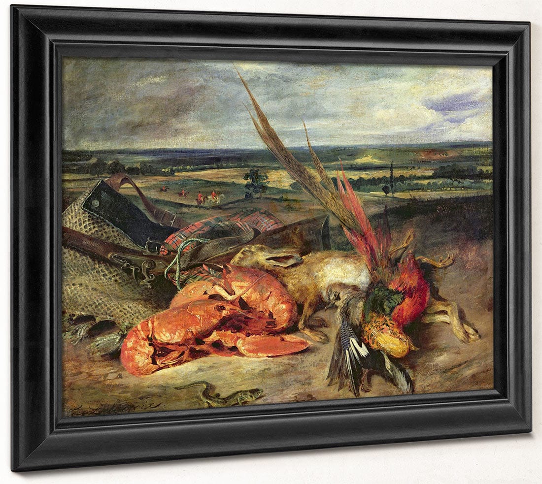 Still Life With Lobsters By Ferdinand Victor Eugene Delacroix Fine Art Print 2