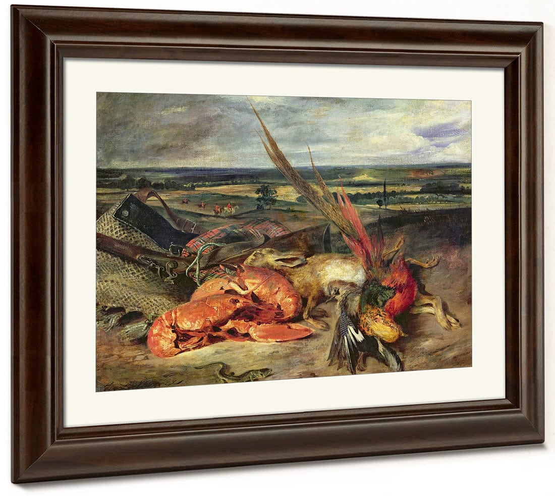 Still Life With Lobsters By Ferdinand Victor Eugene Delacroix Fine Art Print 2