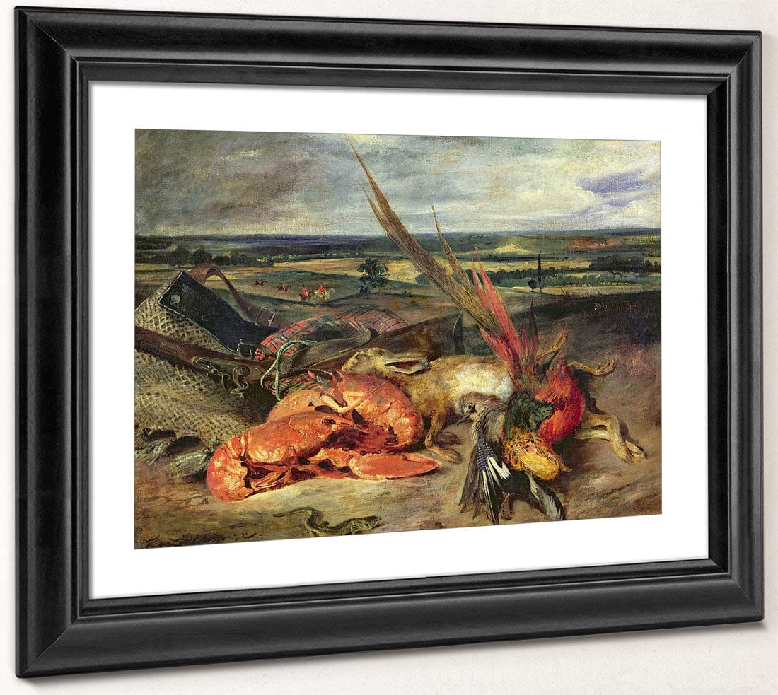 Still Life With Lobsters By Ferdinand Victor Eugene Delacroix Fine Art Print 2