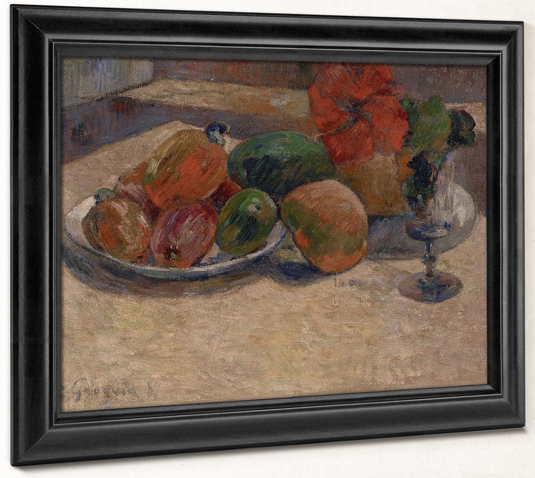 Still Life With Mangoes And A Hibiscus Flower By Paul Gauguin Fine Art Print 2