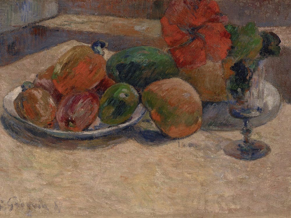 Still Life With Mangoes And A Hibiscus Flower By Paul Gauguin Fine Art Print 2