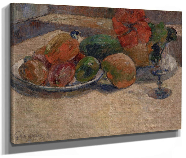 Still Life With Mangoes And A Hibiscus Flower By Paul Gauguin Fine Art Print 2