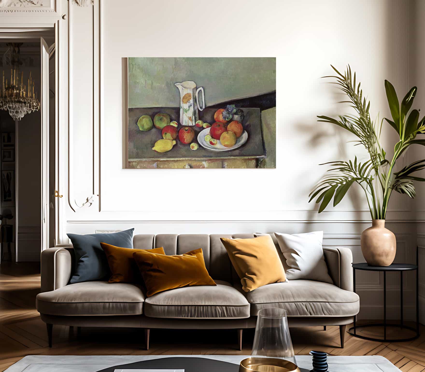 Still Life With Milk Jug And Fruit 1 By Paul Cezanne Fine Art Print 2