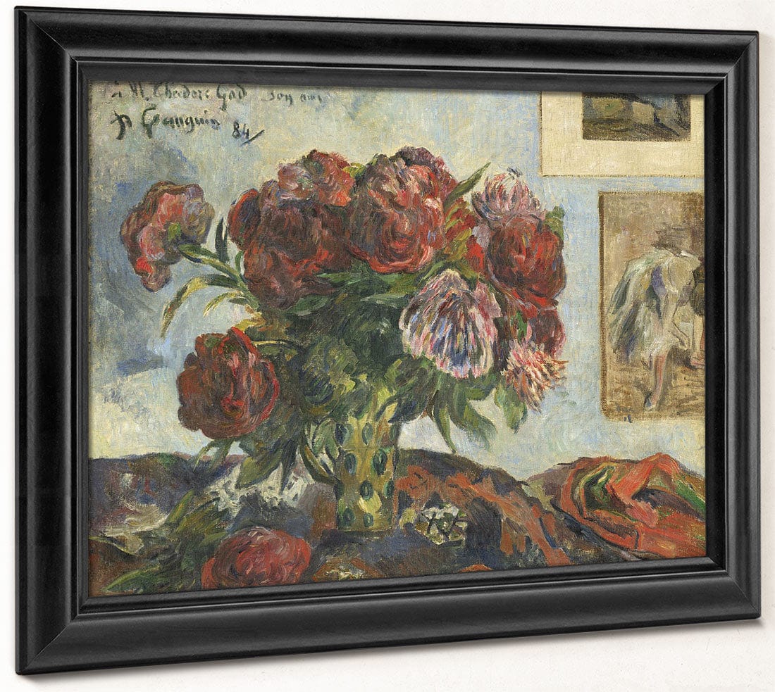 Still Life With Peonies By Paul Gauguin Fine Art Print 2