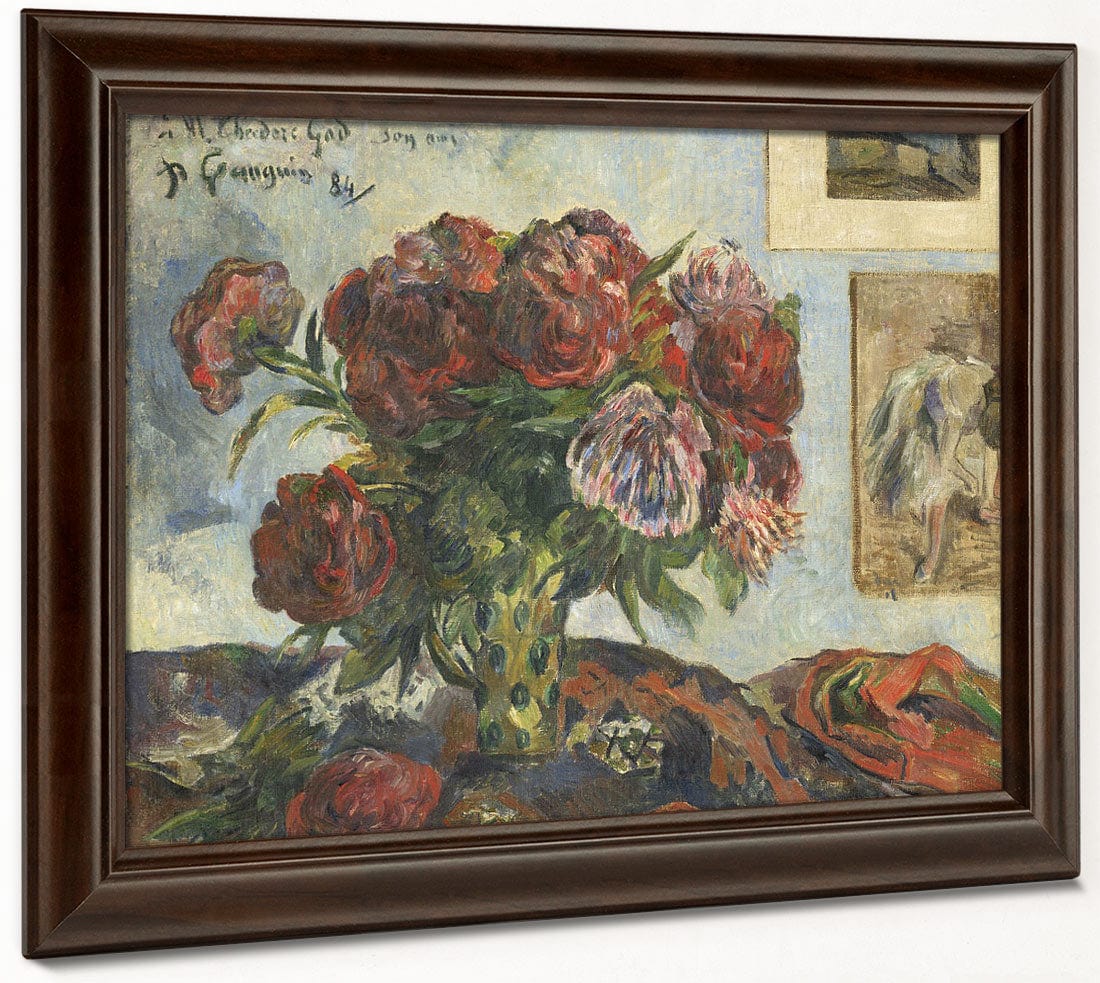 Still Life With Peonies By Paul Gauguin Fine Art Print 2