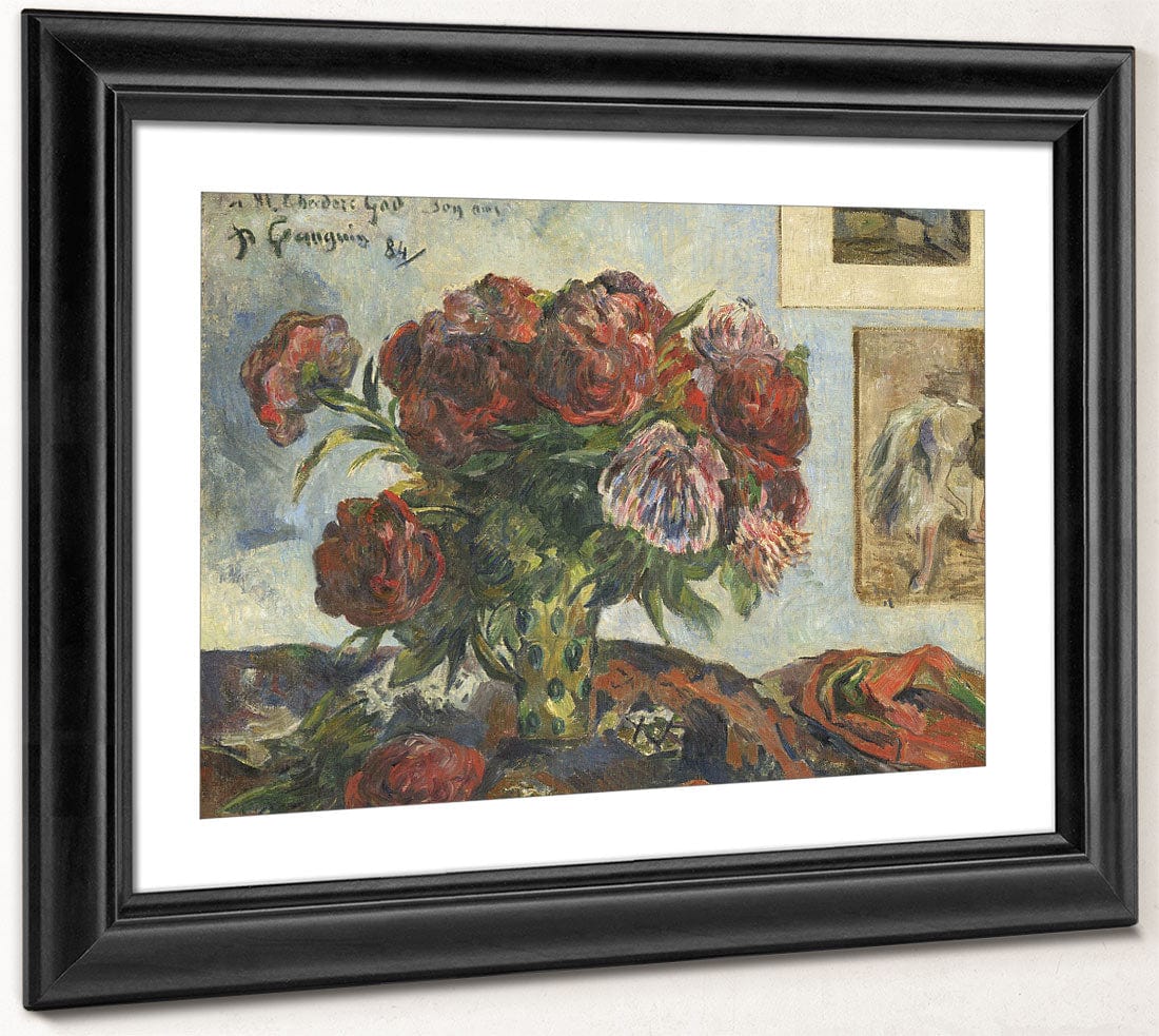 Still Life With Peonies By Paul Gauguin Fine Art Print 2