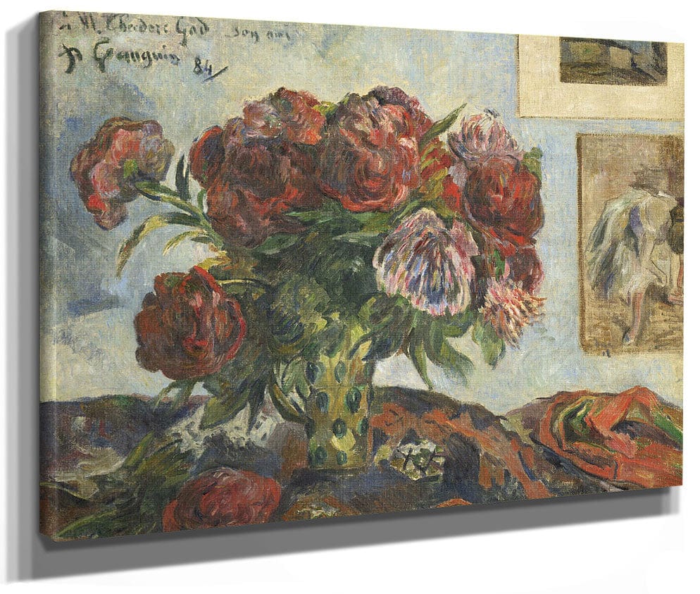 Still Life With Peonies By Paul Gauguin Fine Art Print 2