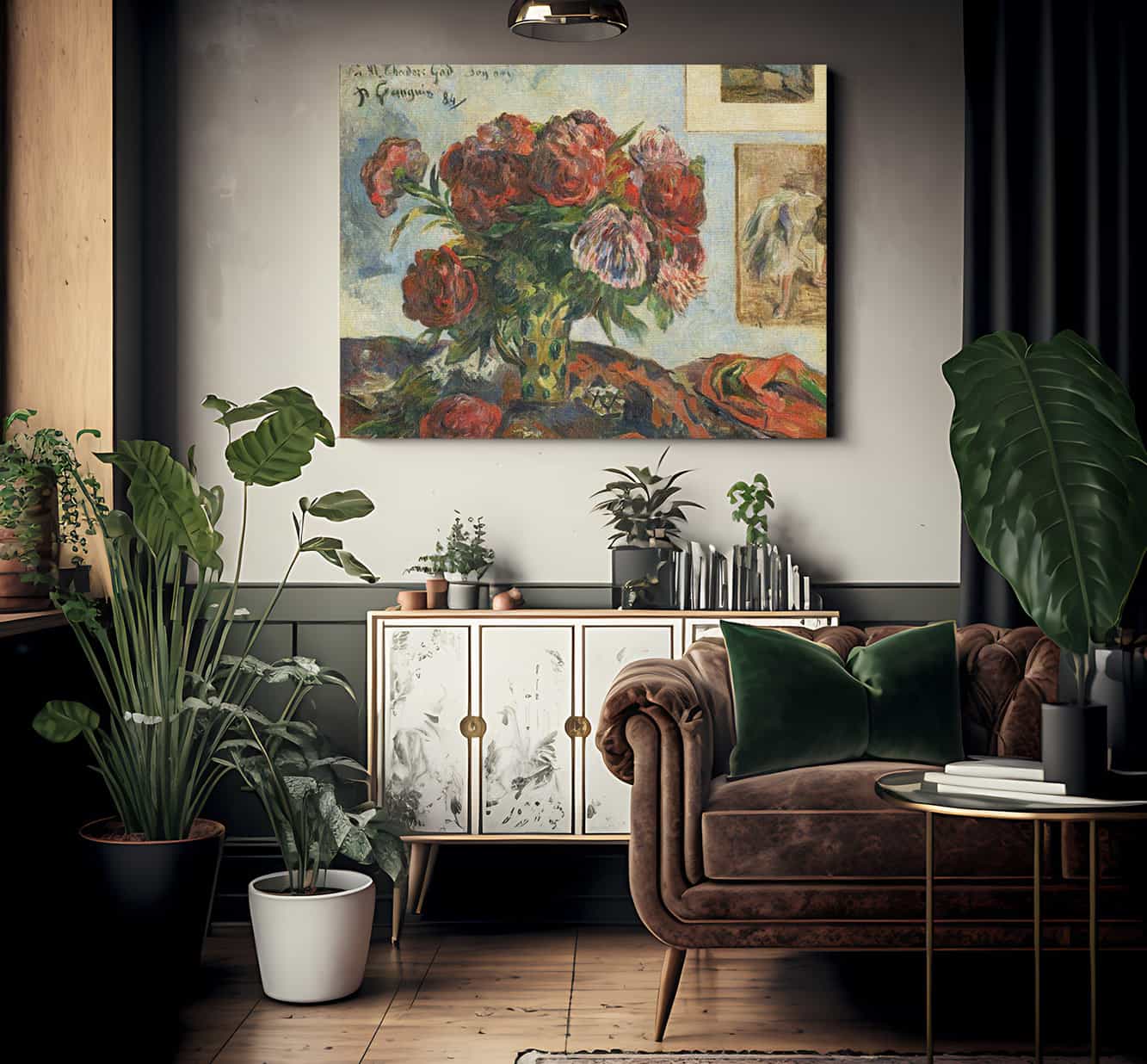 Still Life With Peonies By Paul Gauguin Fine Art Print 2