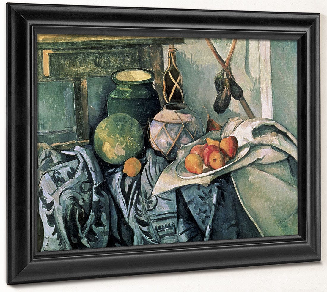 Still Life With Pitcher And Aubergines By Paul Cezanne Fine Art Print 2