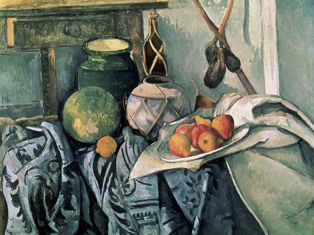 Still Life With Pitcher And Aubergines By Paul Cezanne Fine Art Print 2