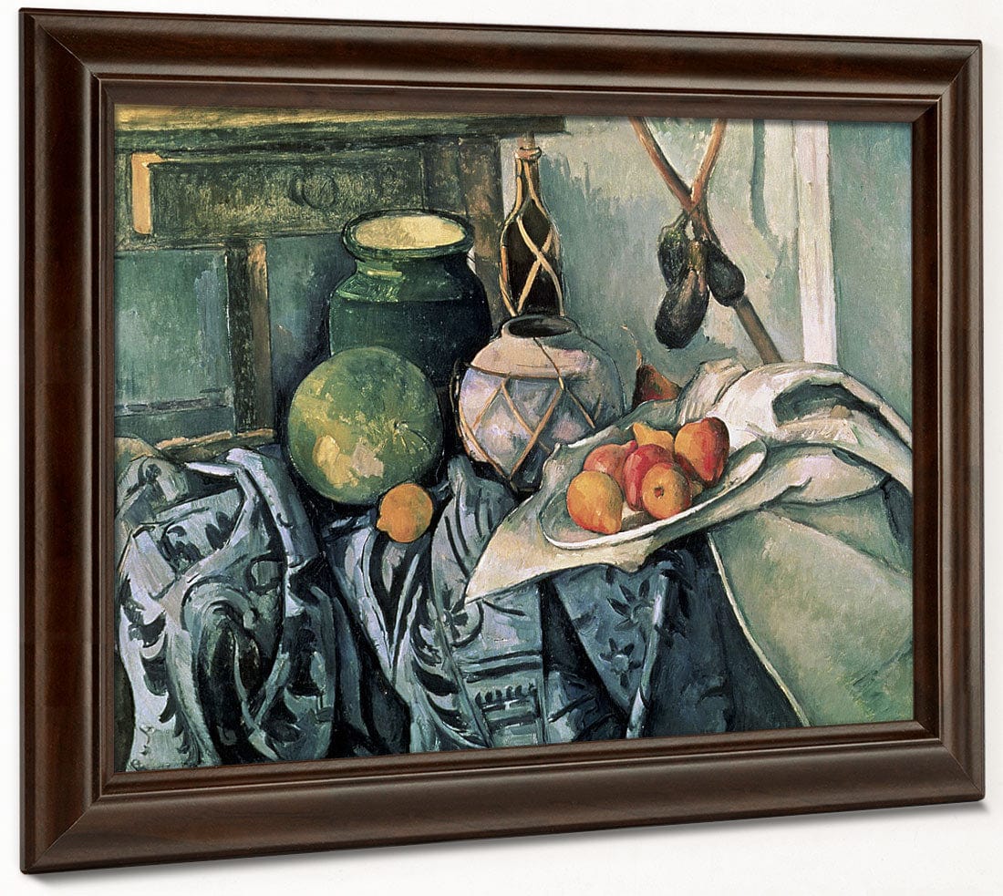 Still Life With Pitcher And Aubergines By Paul Cezanne Fine Art Print 2