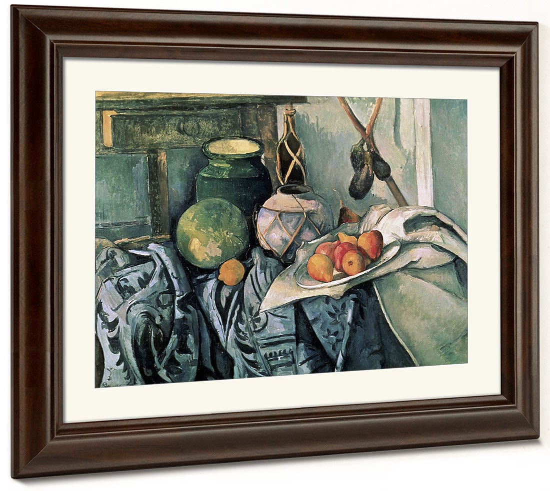 Still Life With Pitcher And Aubergines By Paul Cezanne Fine Art Print 2