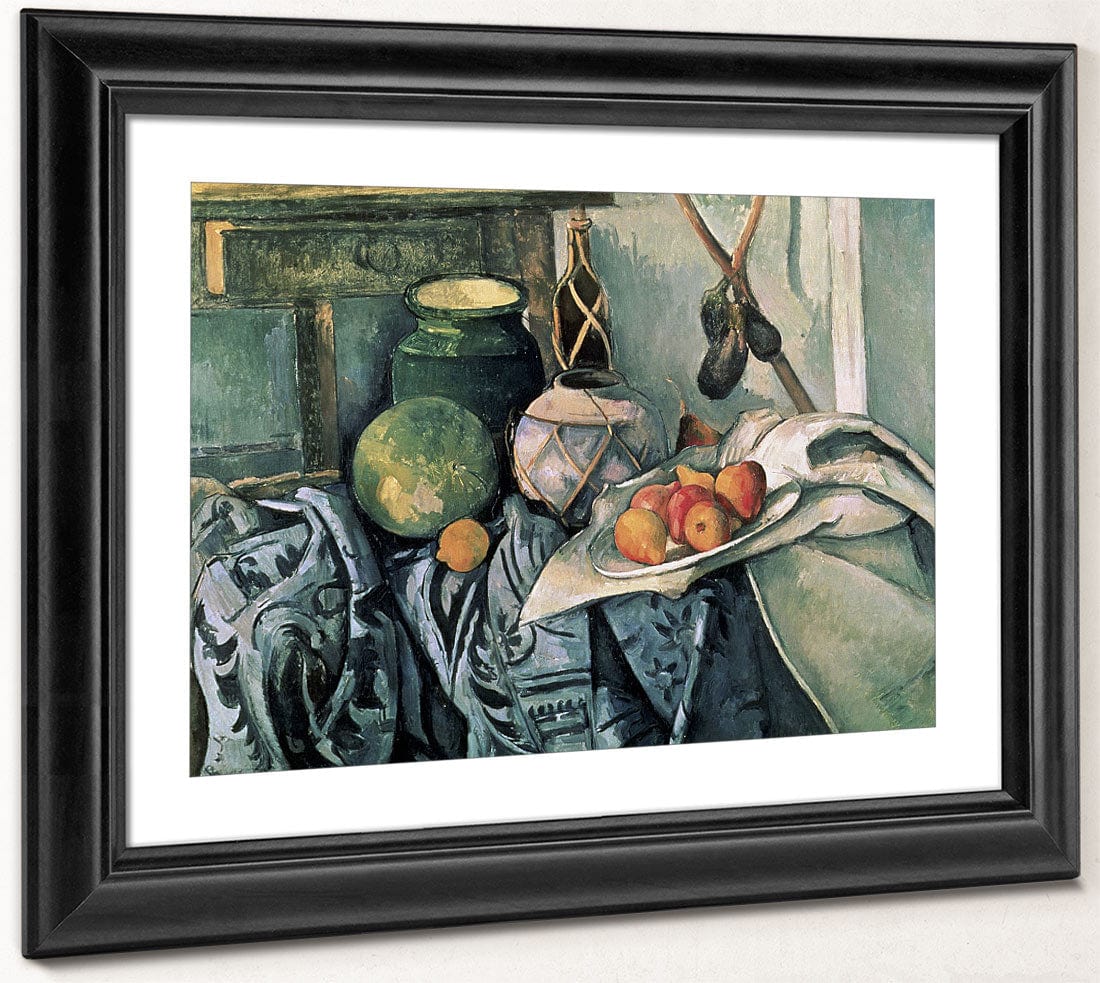 Still Life With Pitcher And Aubergines By Paul Cezanne Fine Art Print 2