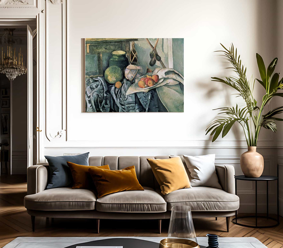 Still Life With Pitcher And Aubergines By Paul Cezanne Fine Art Print 2