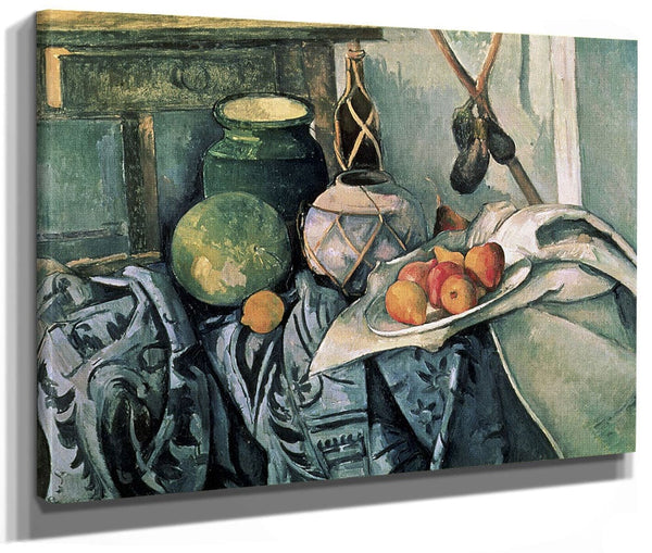Still Life With Pitcher And Aubergines By Paul Cezanne Fine Art Print 2