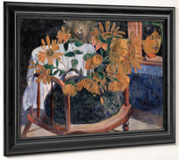 Still Life With Sunflowers On An Armchair By Paul Gauguin Fine Art Print 2