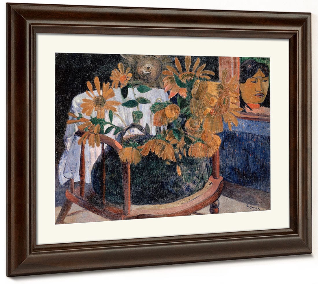 Still Life With Sunflowers On An Armchair By Paul Gauguin Fine Art Print 2