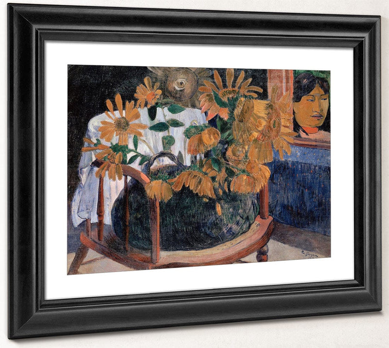 Still Life With Sunflowers On An Armchair By Paul Gauguin Fine Art Print 2