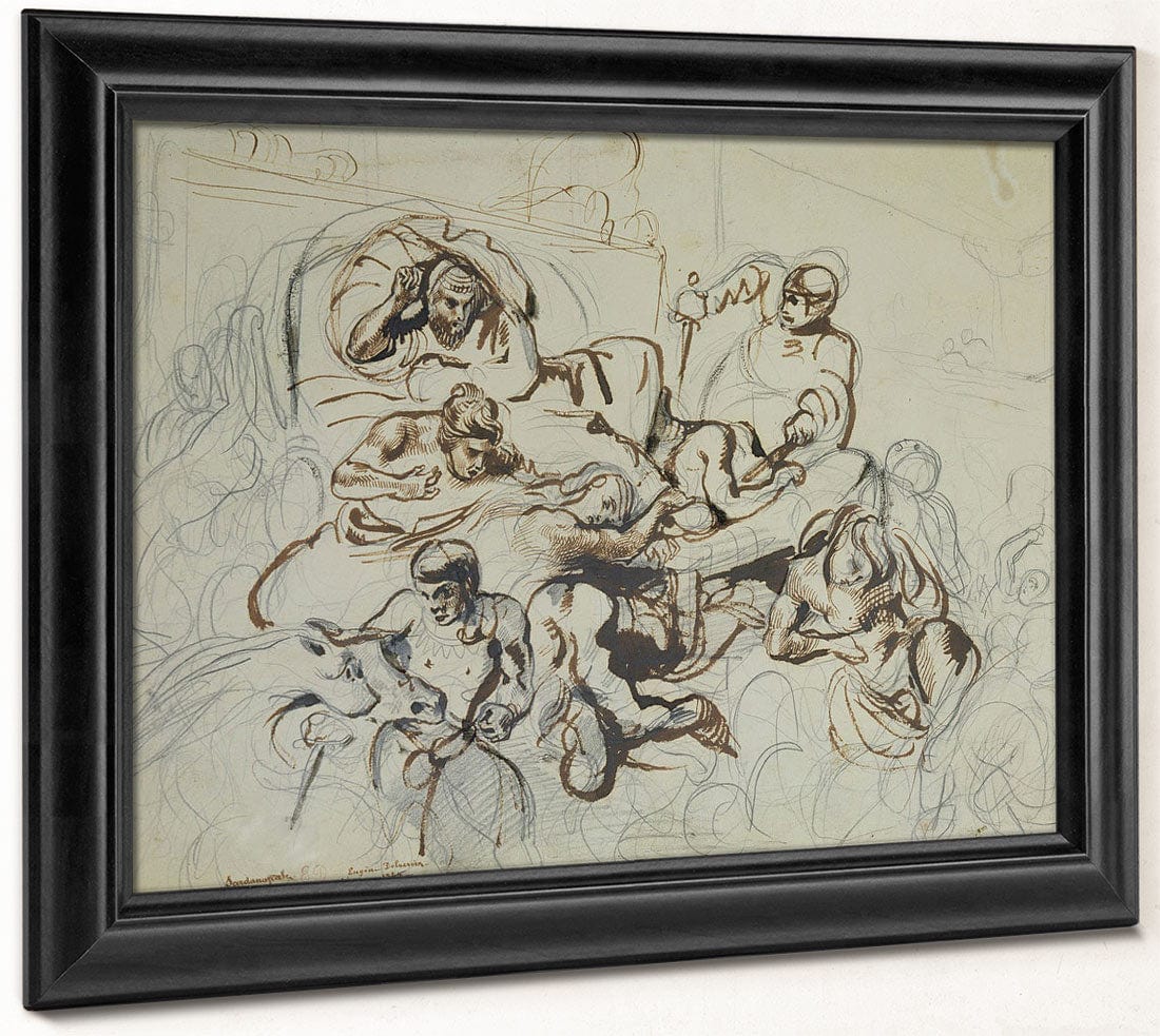 Study For The Death Of Sardanapalus 1 By Ferdinand Victor Eugene Delacroix Fine Art Print 2