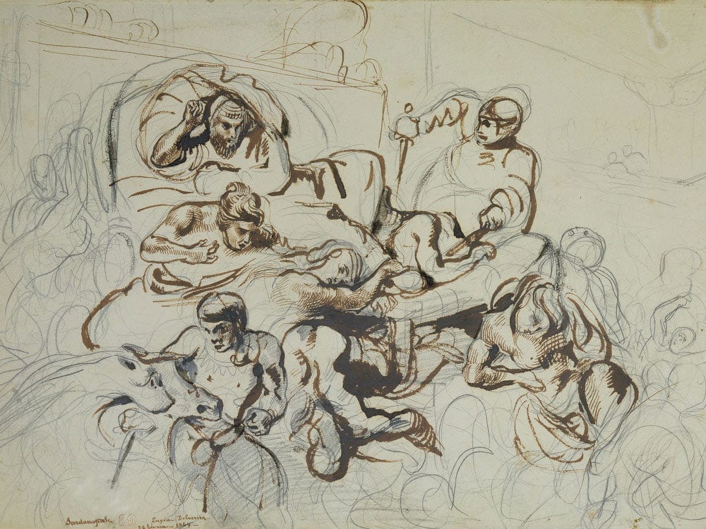 Study For The Death Of Sardanapalus 1 By Ferdinand Victor Eugene Delacroix Fine Art Print 2