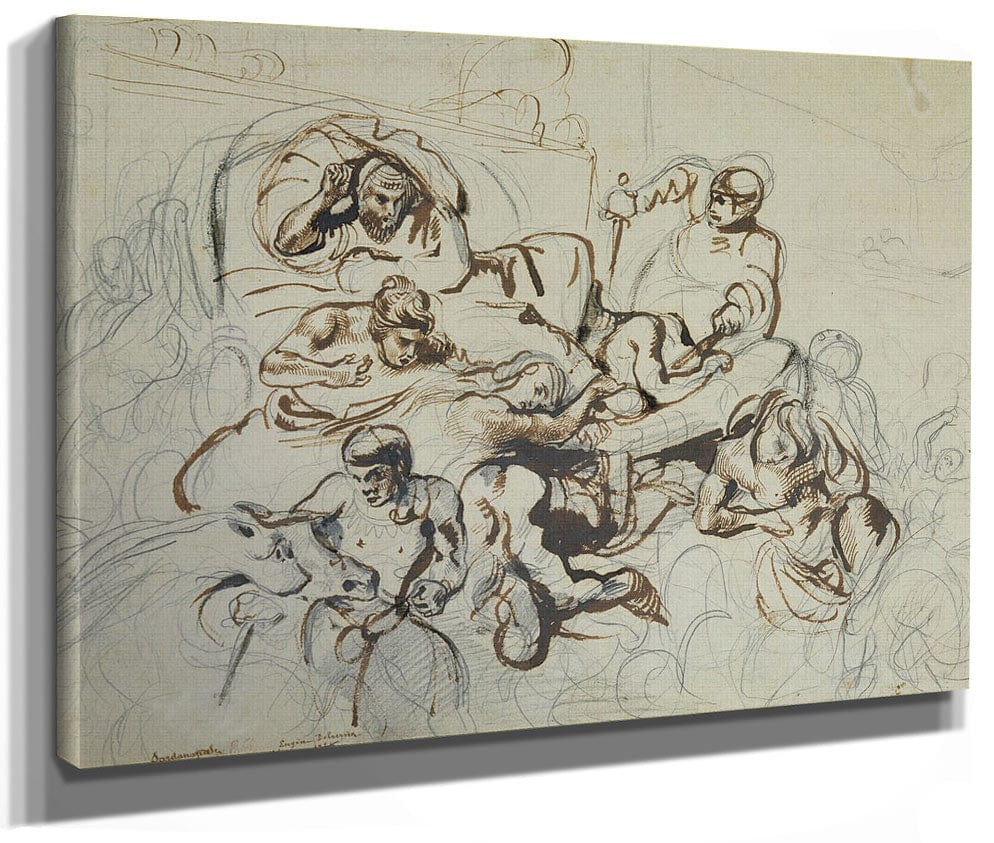 Study For The Death Of Sardanapalus 1 By Ferdinand Victor Eugene Delacroix Fine Art Print 2
