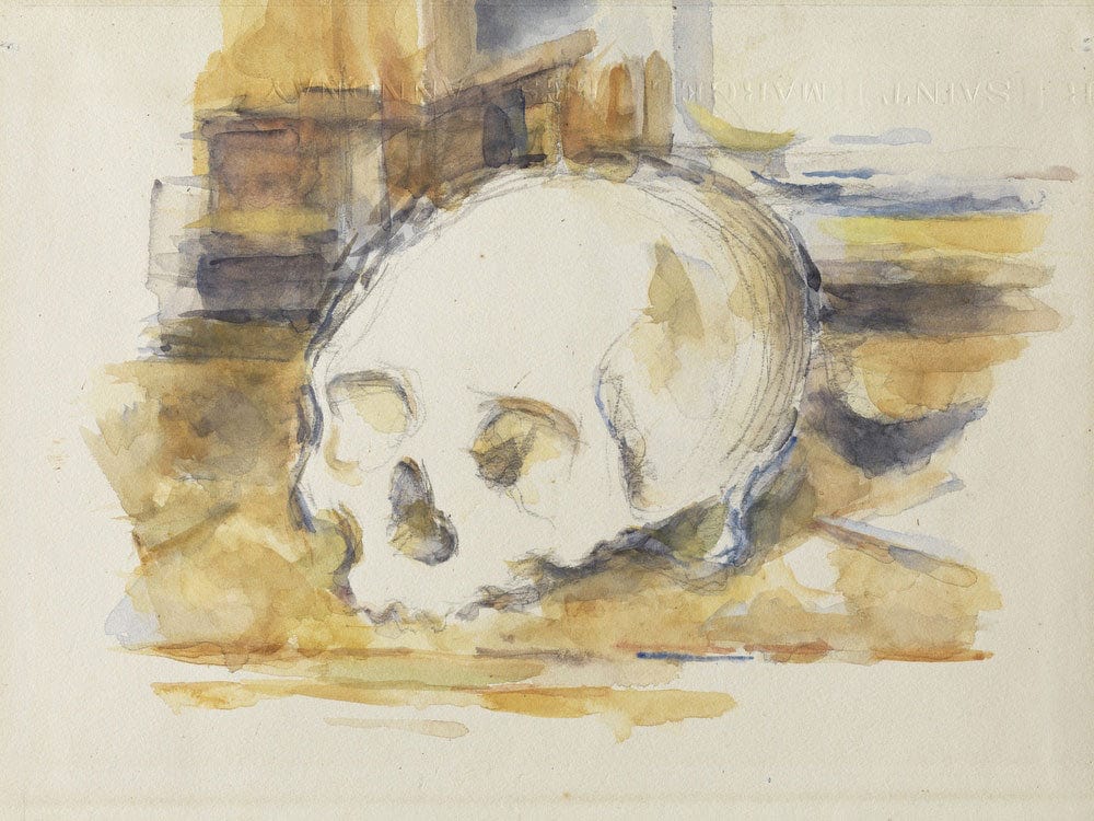 Study Of A Skull By Paul Cezanne Fine Art Print 2