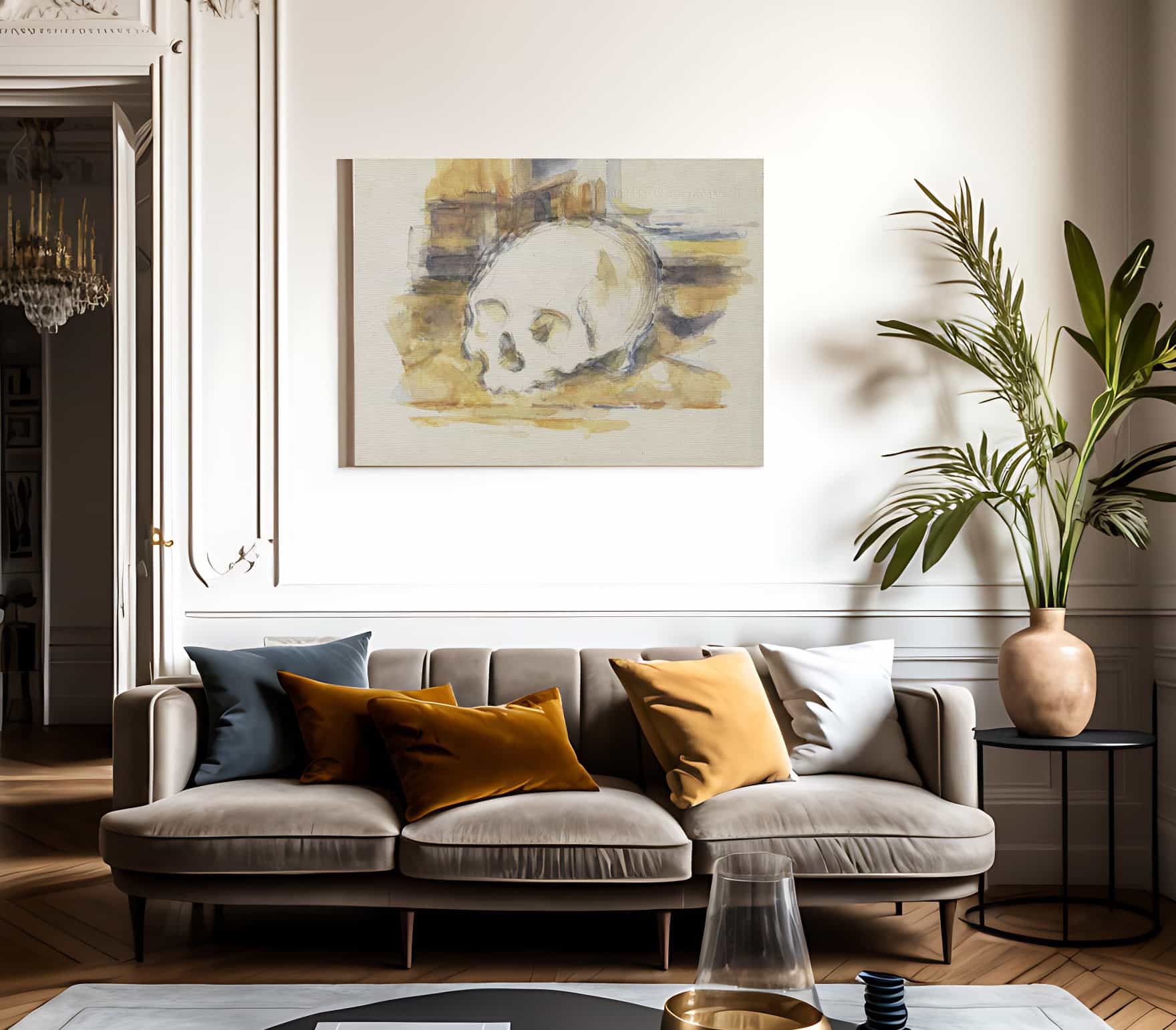 Study Of A Skull By Paul Cezanne Fine Art Print 2