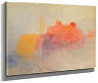 Study Of Buildings Above A Lake Or River C By Jwm Turner Fine Art Print 2