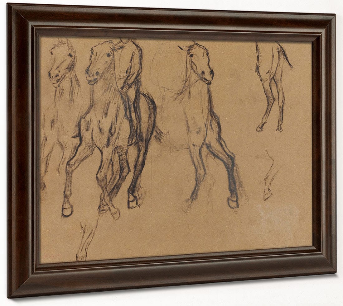 Study Of Horses By Edgar Degas Fine Art Print 2