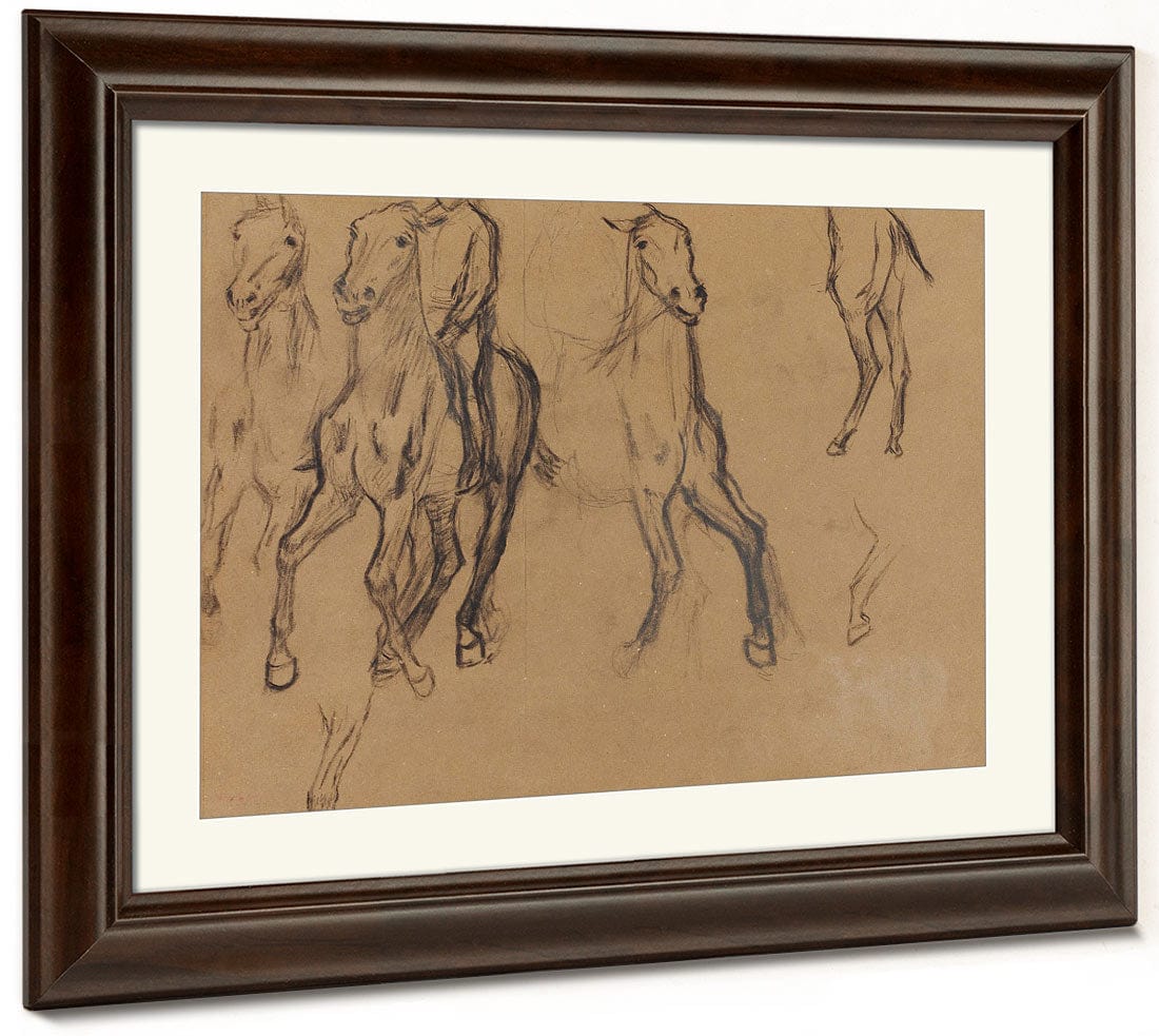 Study Of Horses By Edgar Degas Fine Art Print 2