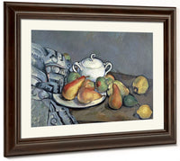 Sugar Bowl, Pears And Curtain By Paul Cezanne Fine Art Print 2