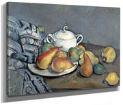 Sugar Bowl, Pears And Curtain By Paul Cezanne Fine Art Print 2