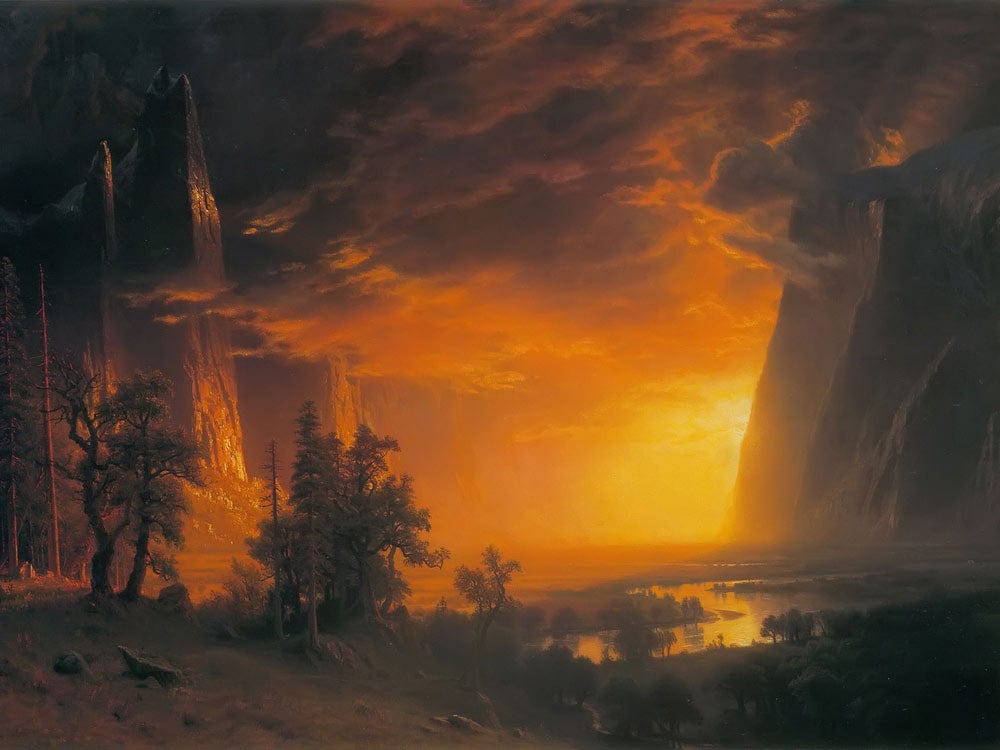 Sunset By In By The By Yosemite By Valley By Albert By Bierstadt Fine Art Print 2