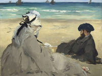 Sur La Plage Ete 1873   Mme Edouard Manet (1830 1906) Et Eugene Manet (1833 1892), Femme Et Frere De L'artiste A Berck Sur Mer By Edouard Manet Fine Art Print 2