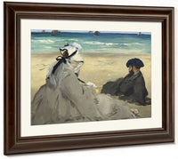 Sur La Plage Ete 1873   Mme Edouard Manet (1830 1906) Et Eugene Manet (1833 1892), Femme Et Frere De L'artiste A Berck Sur Mer By Edouard Manet Fine Art Print 2