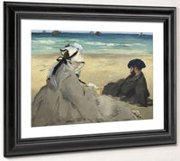 Sur La Plage Ete 1873   Mme Edouard Manet (1830 1906) Et Eugene Manet (1833 1892), Femme Et Frere De L'artiste A Berck Sur Mer By Edouard Manet Fine Art Print 2