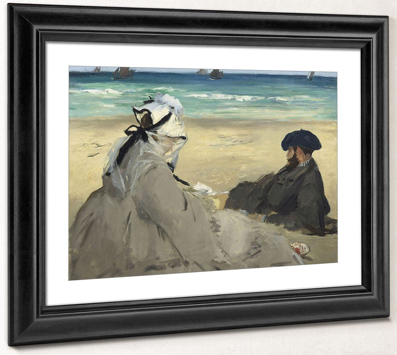 Sur La Plage Ete 1873   Mme Edouard Manet (1830 1906) Et Eugene Manet (1833 1892), Femme Et Frere De L'artiste A Berck Sur Mer By Edouard Manet Fine Art Print 2