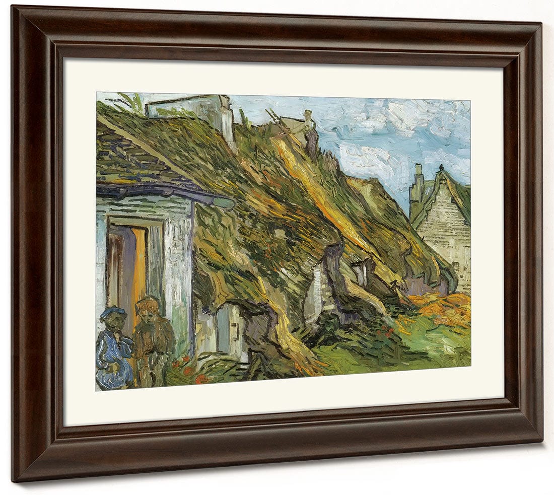 Thatched Sandstone Cottages In Chaponval By Vincent Van Gogh Fine Art Print 2