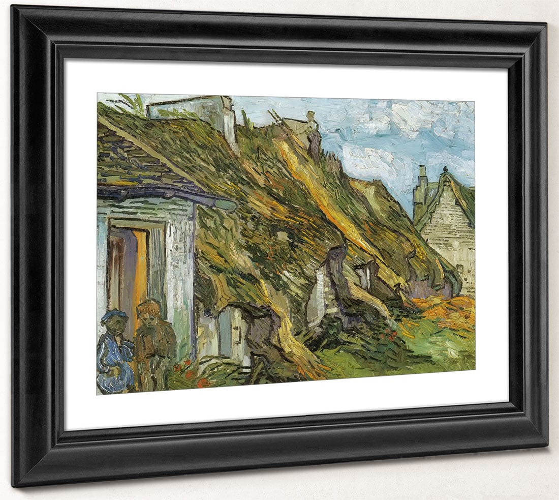 Thatched Sandstone Cottages In Chaponval By Vincent Van Gogh Fine Art Print 2