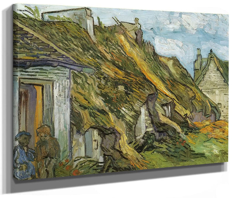 Thatched Sandstone Cottages In Chaponval By Vincent Van Gogh Fine Art Print 2