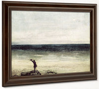 The Artist On The Seashore At Palavas By Jean Desire Gustave Courbet Fine Art Print 2
