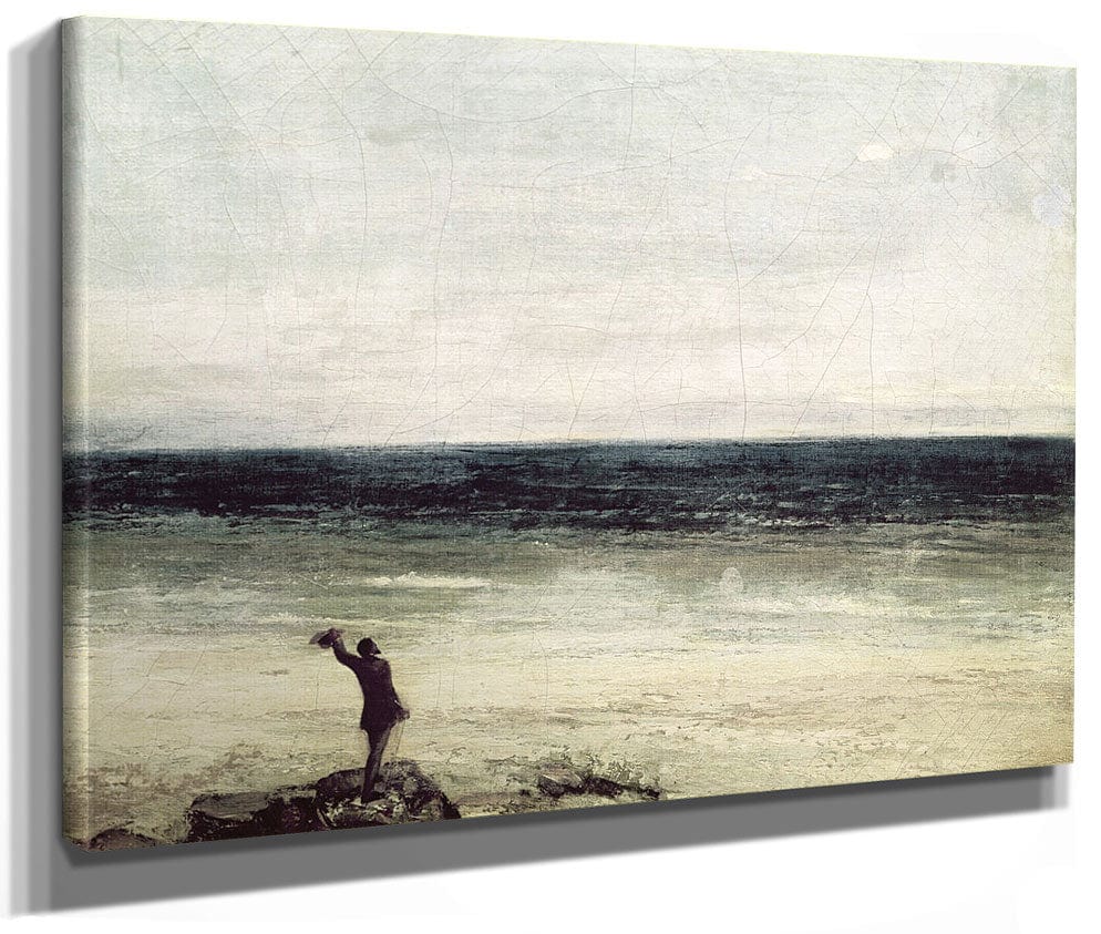 The Artist On The Seashore At Palavas By Jean Desire Gustave Courbet Fine Art Print 2