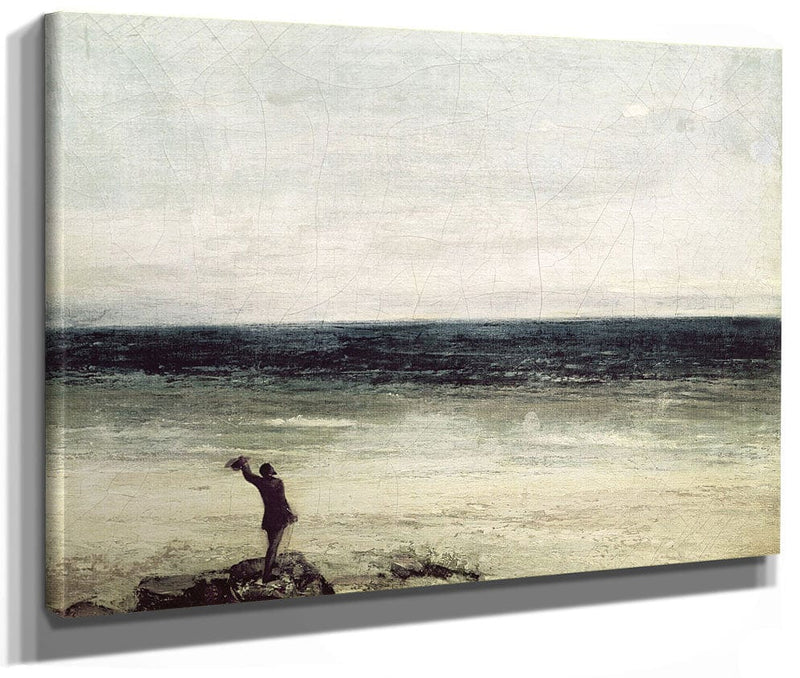 The Artist On The Seashore At Palavas By Jean Desire Gustave Courbet Fine Art Print 2