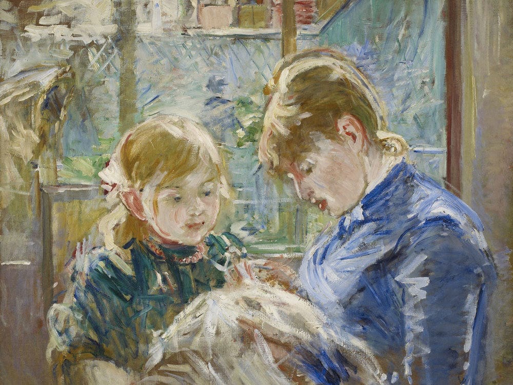 The Artist's Daughter, Julie, With Her Nanny By Berthe Morisot Fine Art Print 2