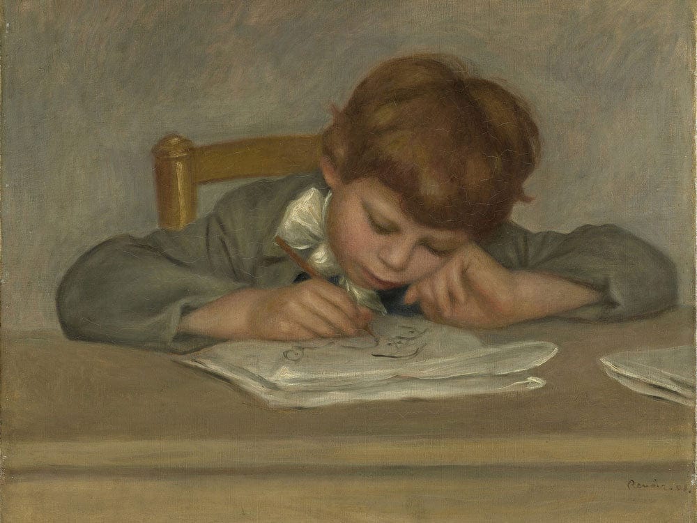 The Artist's Son, Jean Drawing (Jean Renoir Dessinart) By Pierre Auguste Renoir Fine Art Print 2