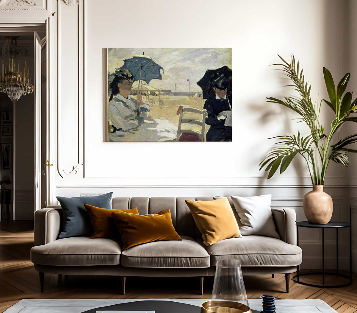 The Beach At Trouville By Claude Monet Fine Art Print 2