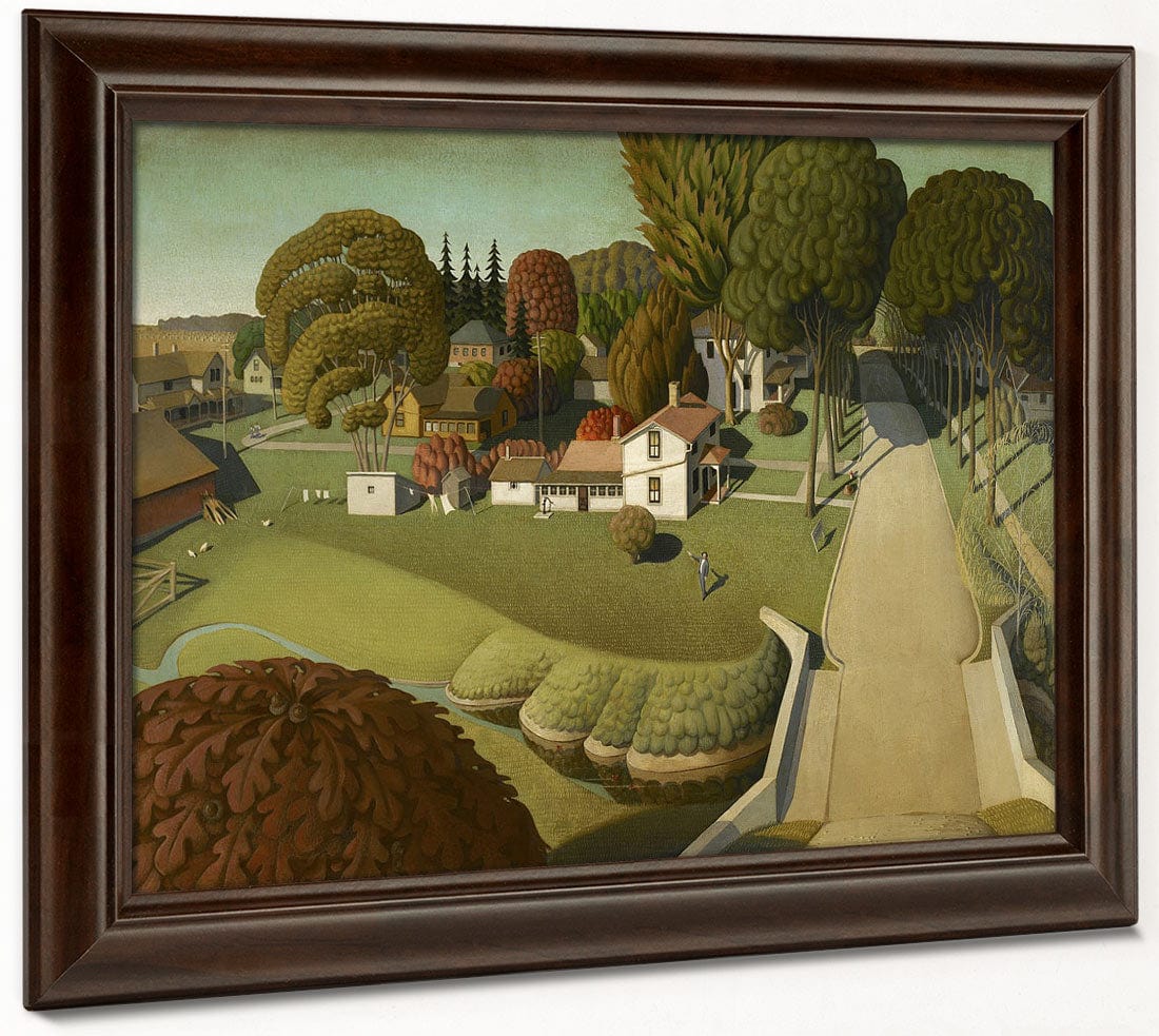 The Birthplace Of Herbert Hoover, West Branch, Iowa By Grant Wood Fine Art Print 2