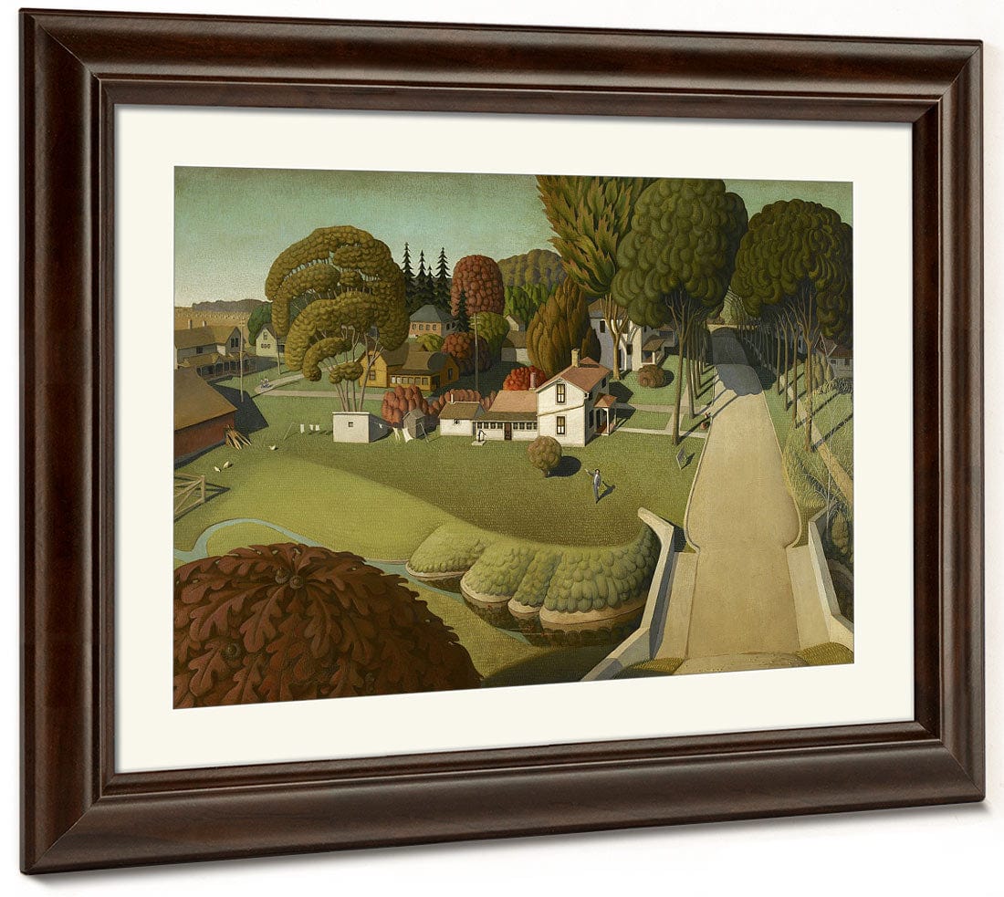 The Birthplace Of Herbert Hoover, West Branch, Iowa By Grant Wood Fine Art Print 2